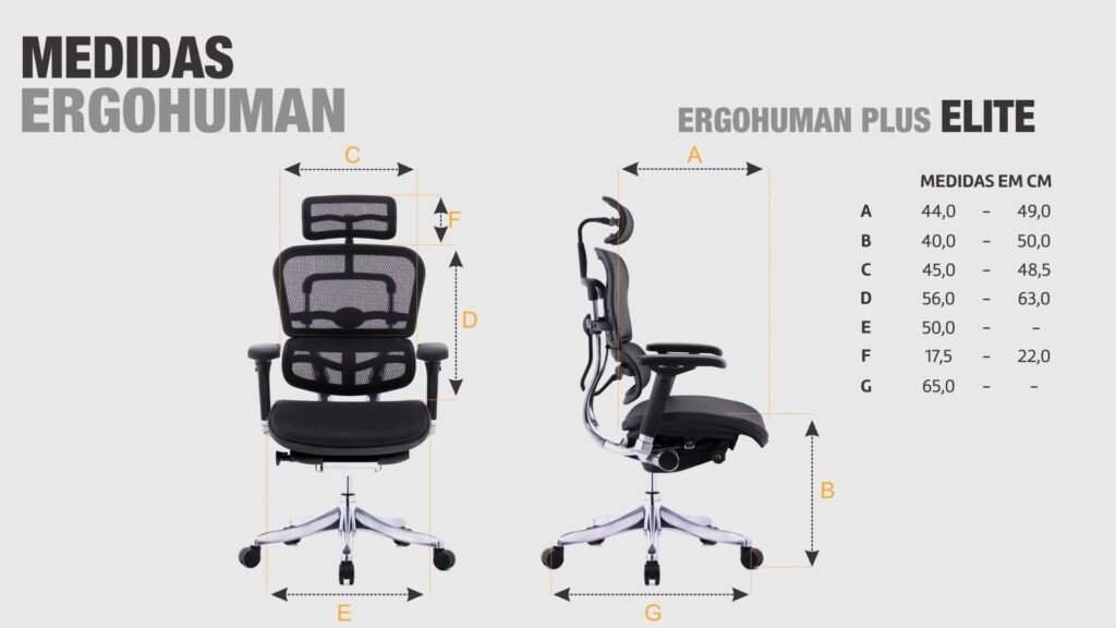 Ergohuman Elite COM APOIO DE PERNAS - Imagem 2